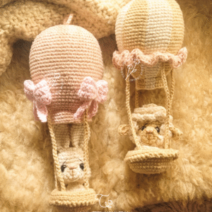 Globo Aerostatico Mediano + Mini Animalitos, patron amigurumi