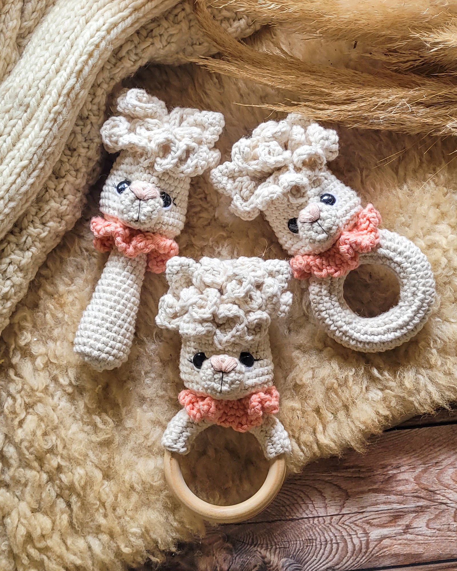 Mordillo + Sonajero Llama Oli | Patrón Crochet PDF 3 en 1